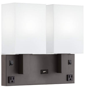 Double Wall Nightstand Lamp - CORDED Shade comes with UNO  Harp - Bulbs: (2) E26 A19 10W LED 3000K Included - 40248B
