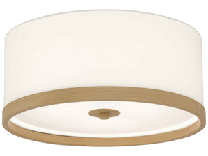 LBY-406-RENO - Ceiling Light Linen Shade Wood Trim 24"Dia.