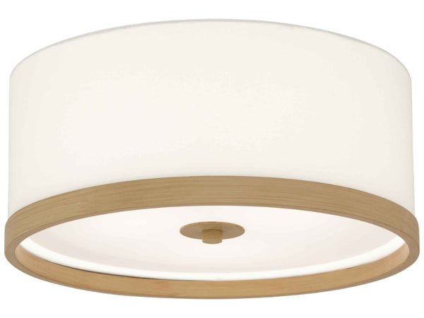 LBY-406-RENO - Ceiling Light Linen Shade Wood Trim 24"Dia.